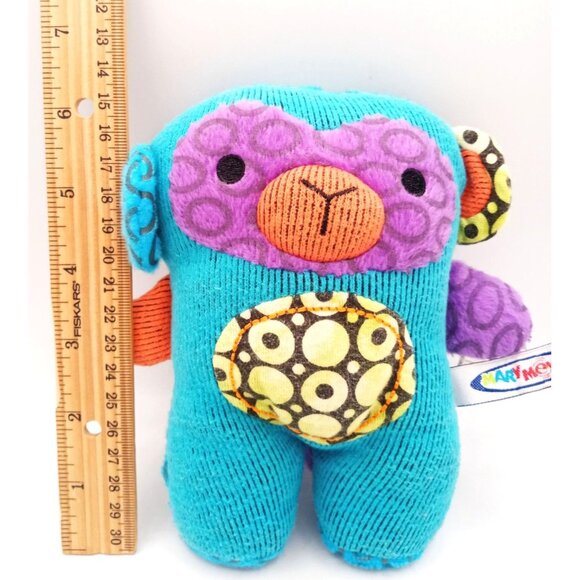 Monkey Plush Mary Meyer Ikimono Textured Stuffed Animal 6" Colorful Corduroy Toy - Picture 2 of 15